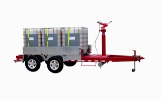 A foam trailer unit for fire suppression and vapor control